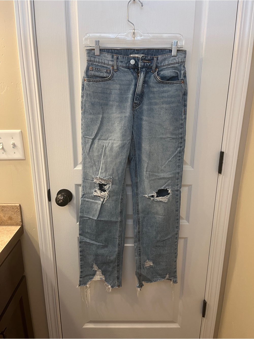 Urban Outfitters BDG Cowboy Distressed Light Blue Straight-Leg Women's Jeans